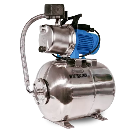 VB 50/1500 INOX Domestic waterwork, with INOX steel impeller, casing and pressure tank, 1500 W, 6.300 l/h, 4,8 bar, 50 L